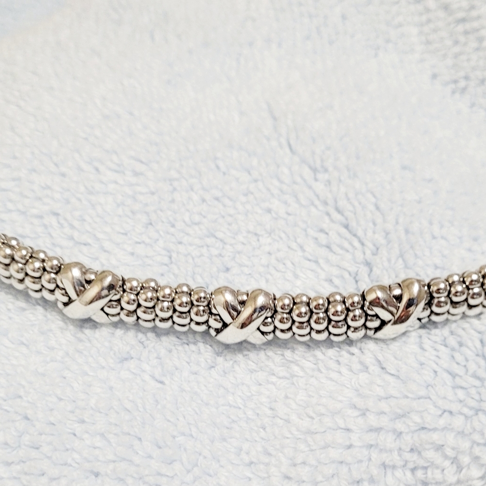 LAGOS Silver Beaded Heart Bracelet